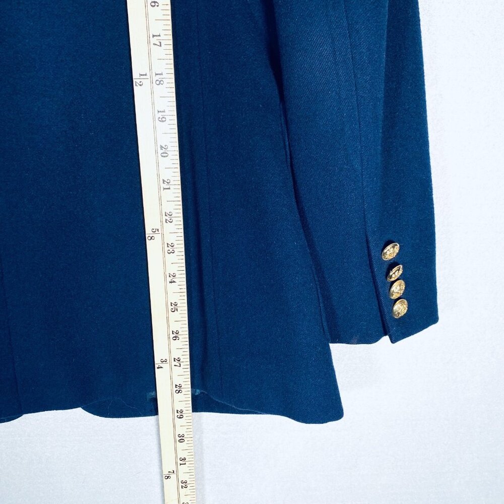 Lauren Ralph Lauren Blazer Womens 6 Blue Wool Jacket Old Money Academia - Picture 9 of 10
